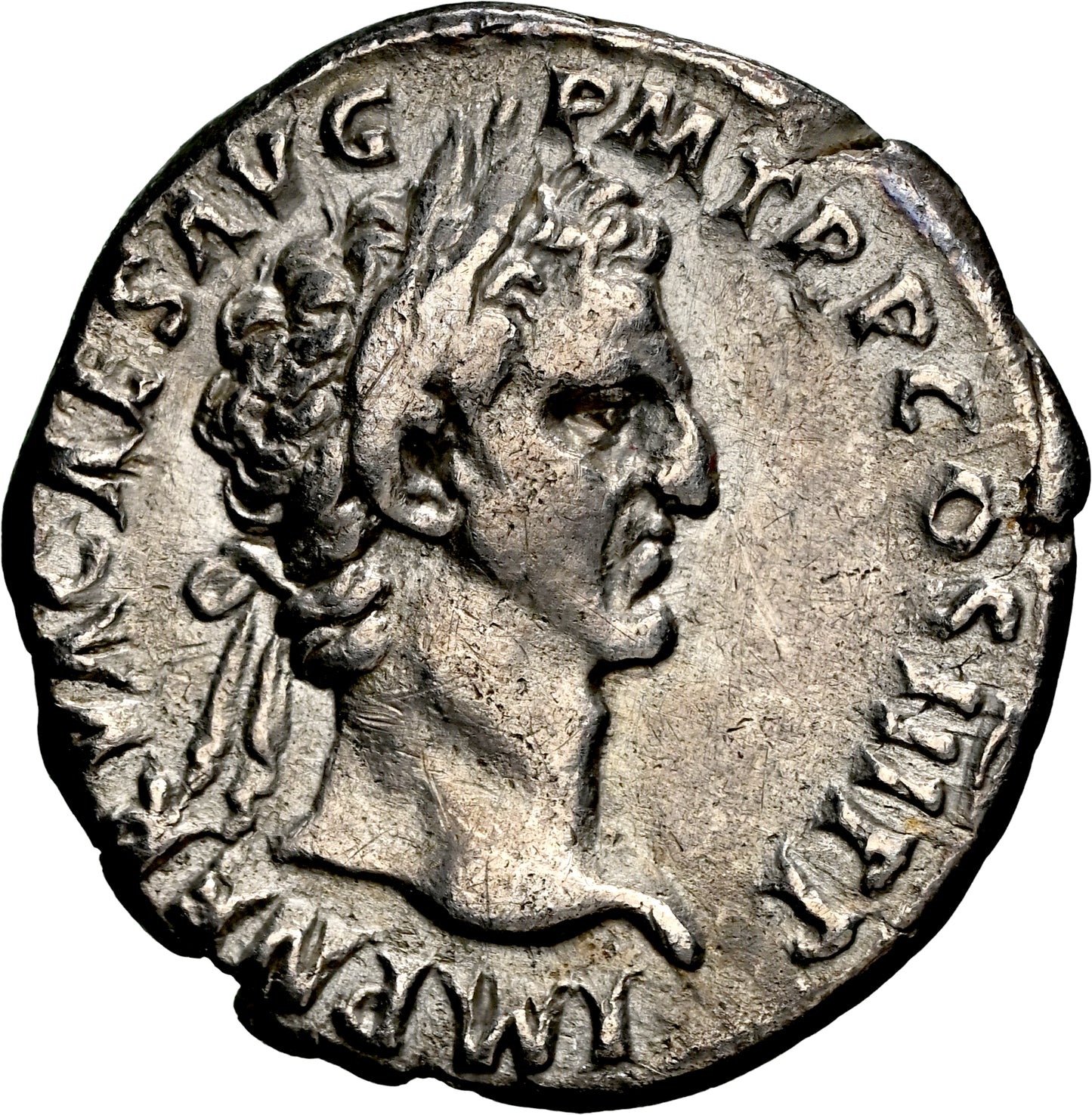 Roman Empire - Nerva - Silver Denarius - NGC Ch VF - RIC:17
