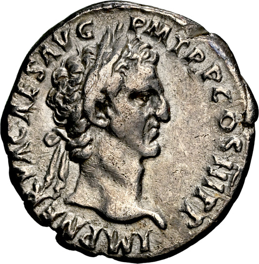 Roman Empire - Nerva - Silver Denarius - NGC Ch VF - RIC:17