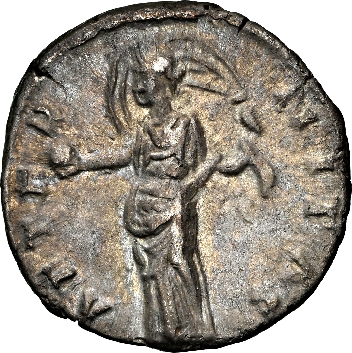 Roman Empire - Faustina I - Silver Denarius - NGC Ch VF - RIC:350a