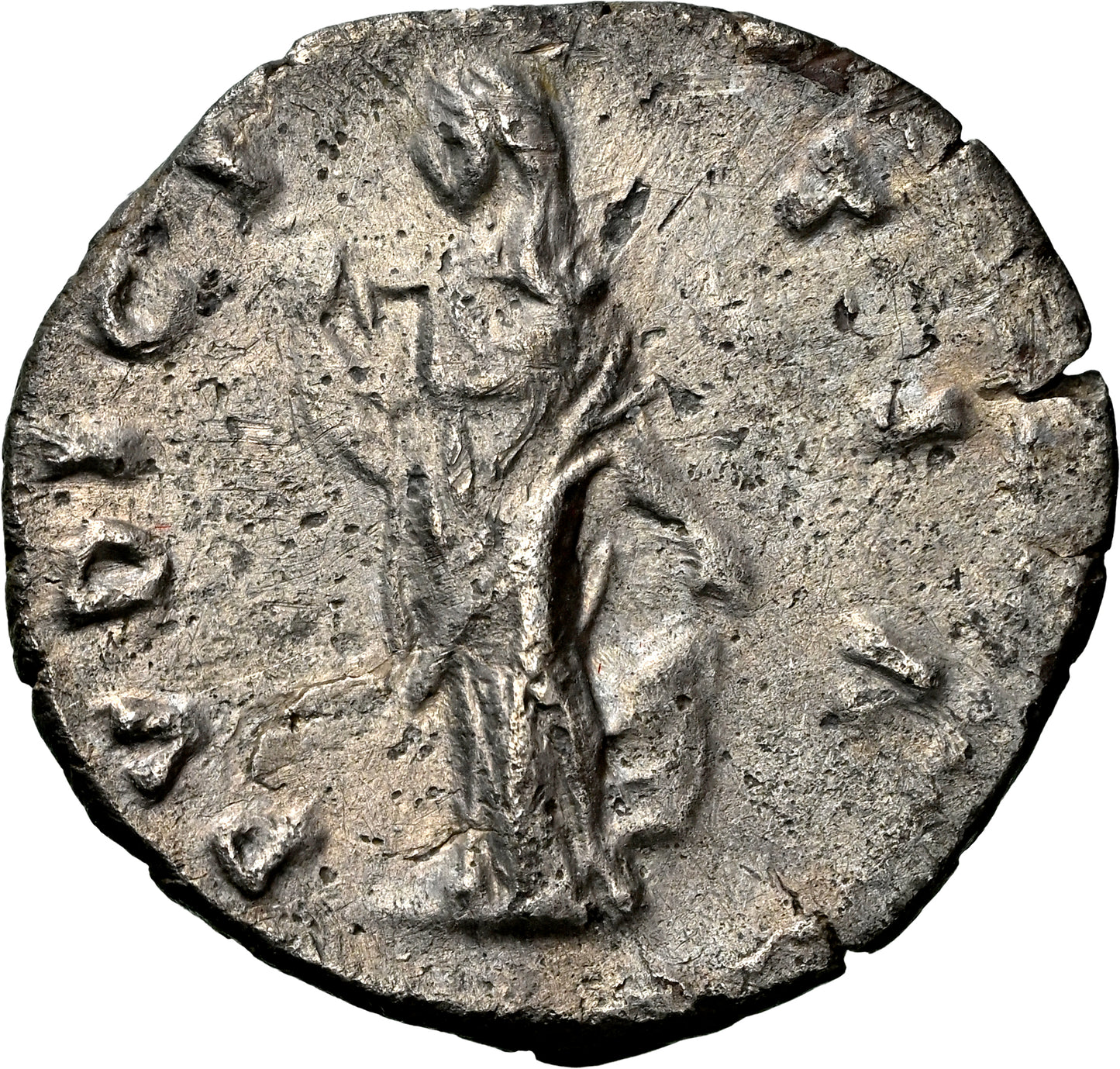 Roman Empire - Faustina II - Silver Denarius - NGC AU - RIC:507b