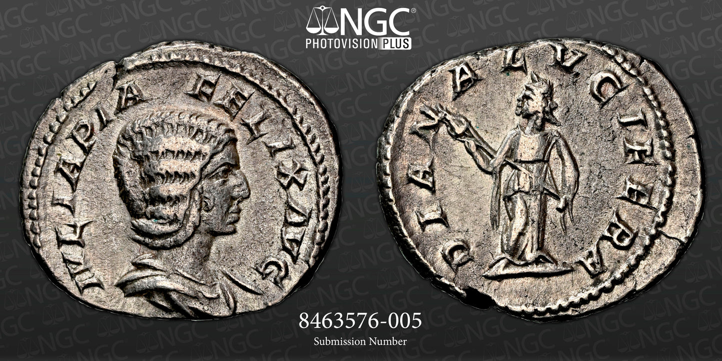 Roman Empire - Julia Domna - Silver Denarius - NGC Ch VF - RIC:373a