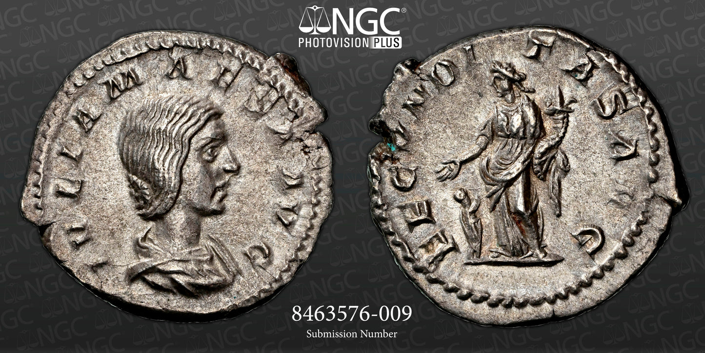 Roman Empire - Julia Maesa - Silver Denarius - NGC Ch XF - RIC:249