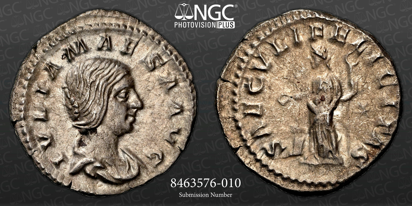 Roman Empire - Julia Maesa - Silver Denarius - NGC AU - RIC:271