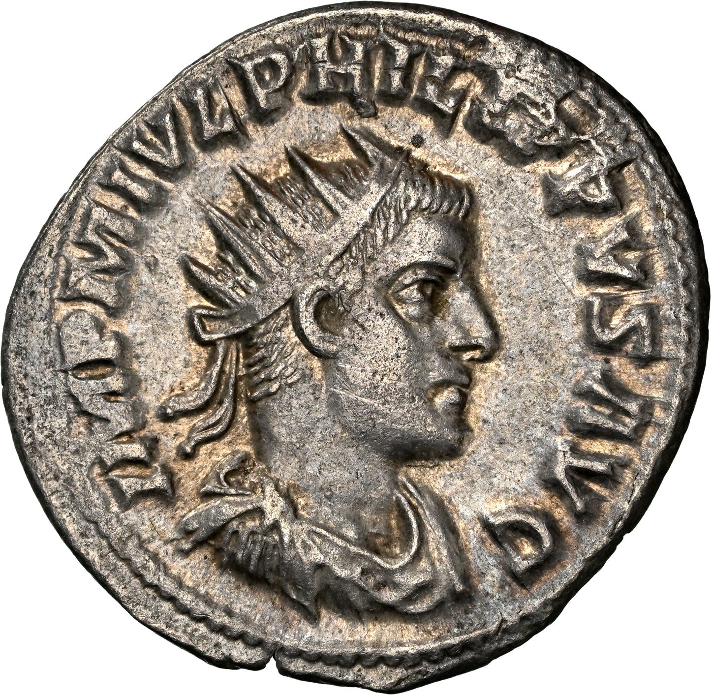 Roman Empire - Philip II - Silver Double-Denarius - NGC Ch XF - 240a