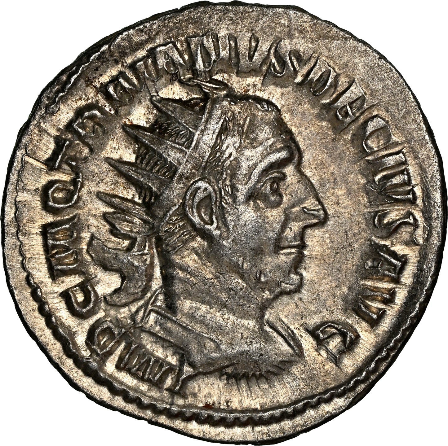 Roman Empire - Trajan Decius - Silver Double-Denarius - NGC AU - RIC:12b