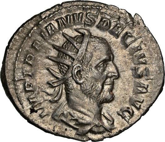 Roman Empire - Trajan Decius - Silver Double-Denarius - NGC Ch AU - RIC:12b
