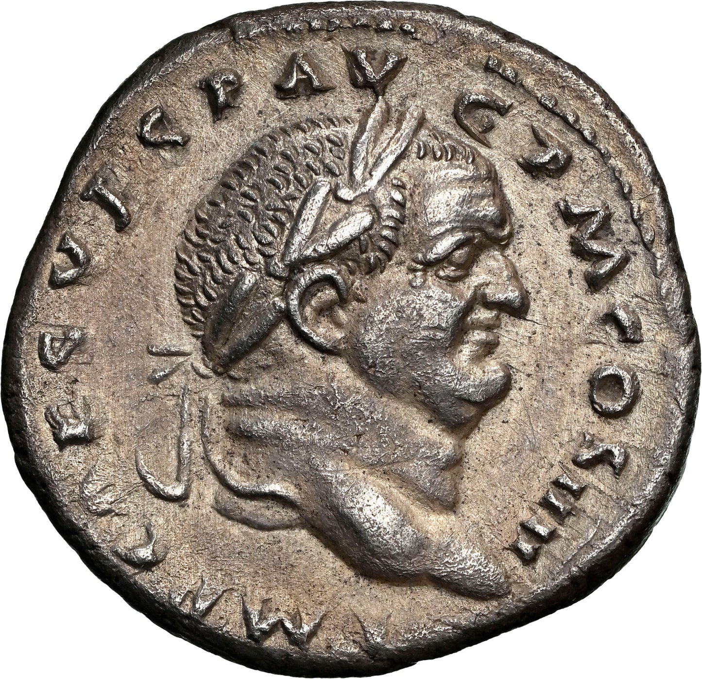 Roman Empire - Vespasian - Perhaps Plated Denarius - NGC Ch XF - RIC:360