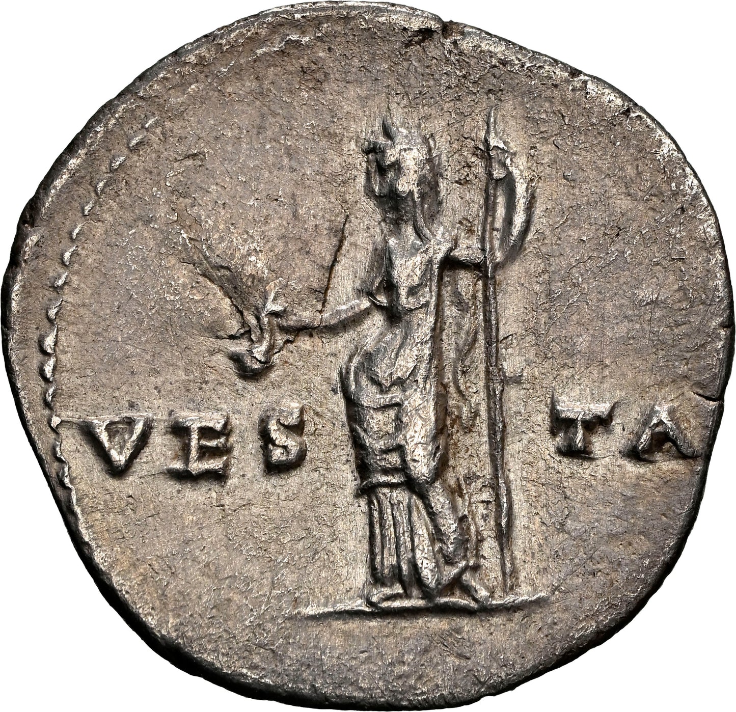 Roman Empire - Vespasian - Perhaps Plated Denarius - NGC Ch XF - RIC:360