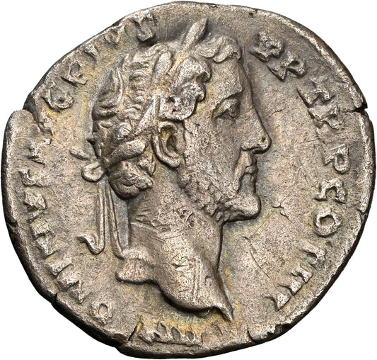 Roman Empire - Antoninus Pius - Silver Denarius - NGC Ch VF - RIC:417a - Marcus Aurelius