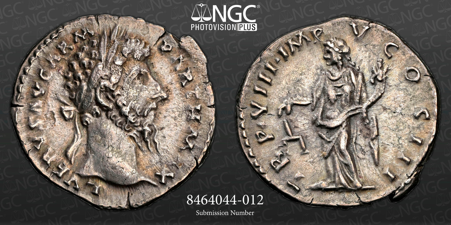 Roman Empire - Lucius Verus - Silver Denarius - NGC Ch XF - RIC:590