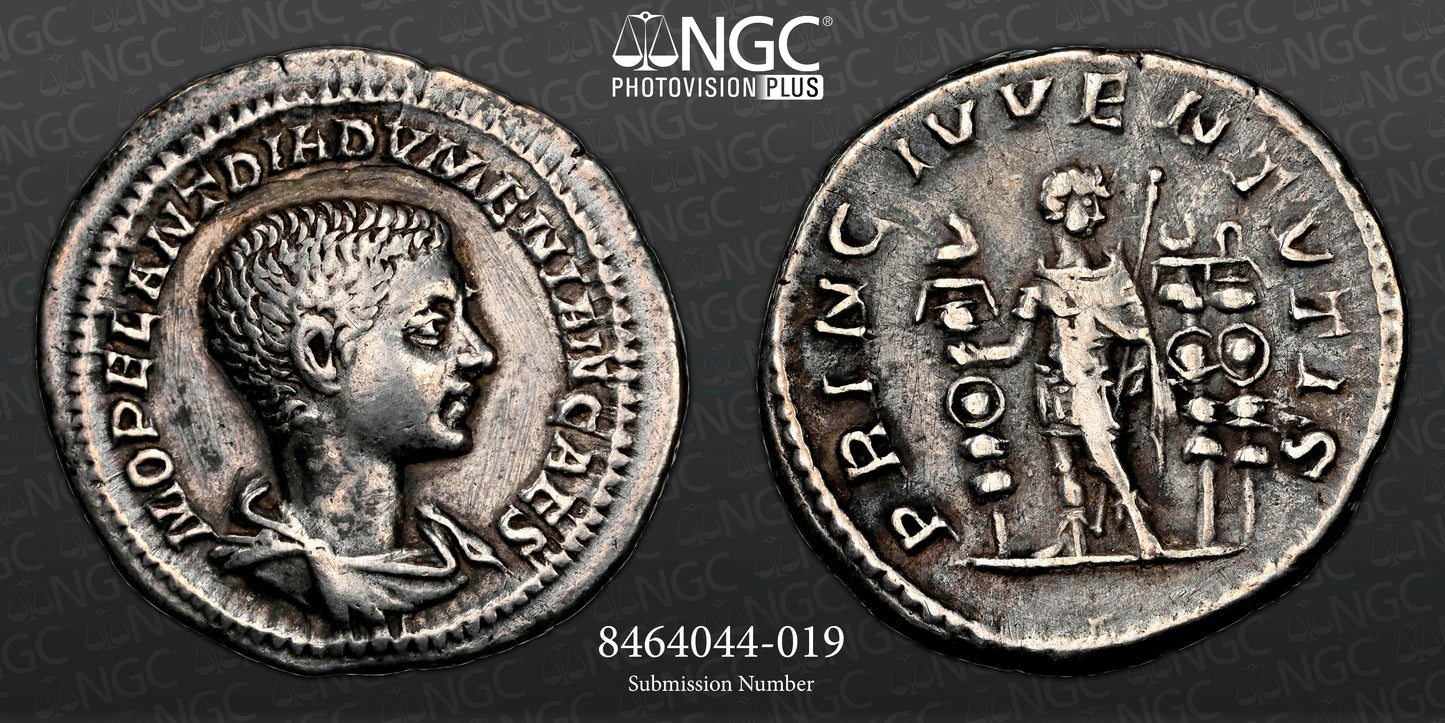 Roman Empire - Diadumenian - Silver Denarius - NGC VF - RIC:102a