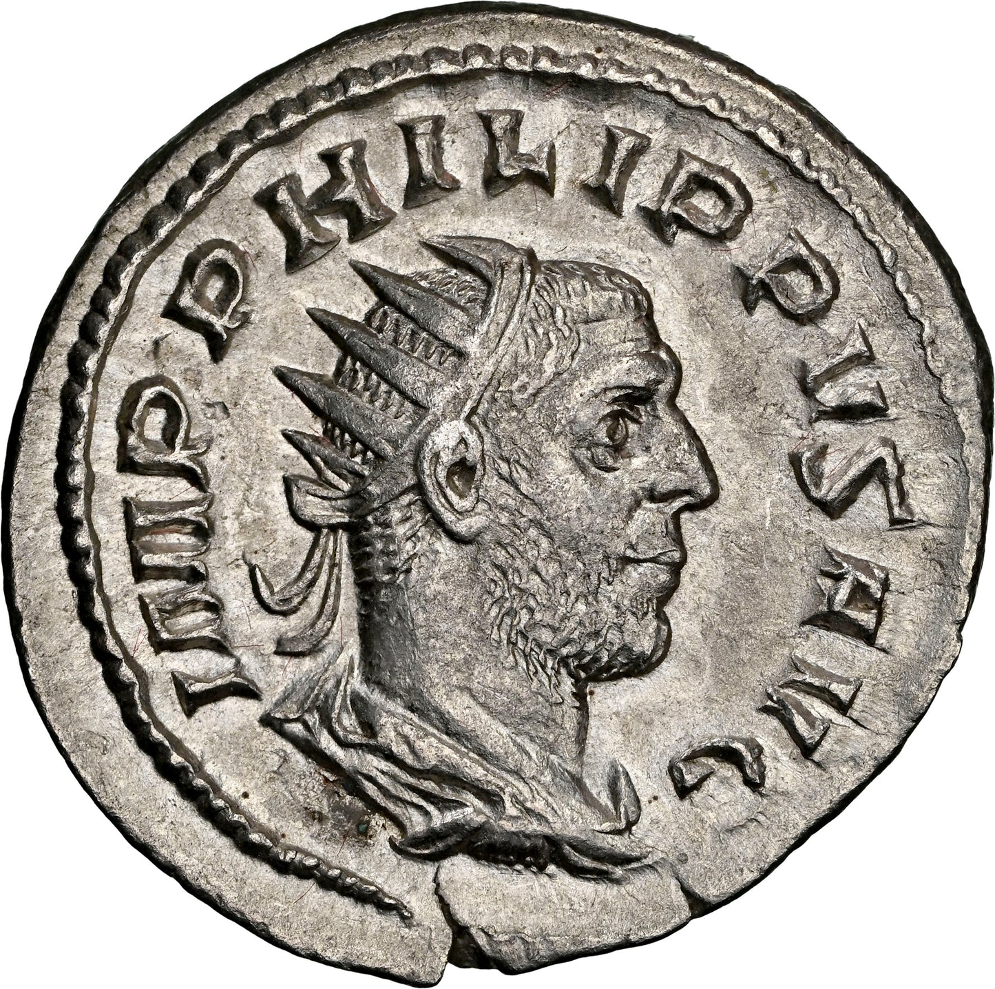 Roman Empire - Philip I - Silver Double-Denarius - NGC Ch XF - RIC:24c