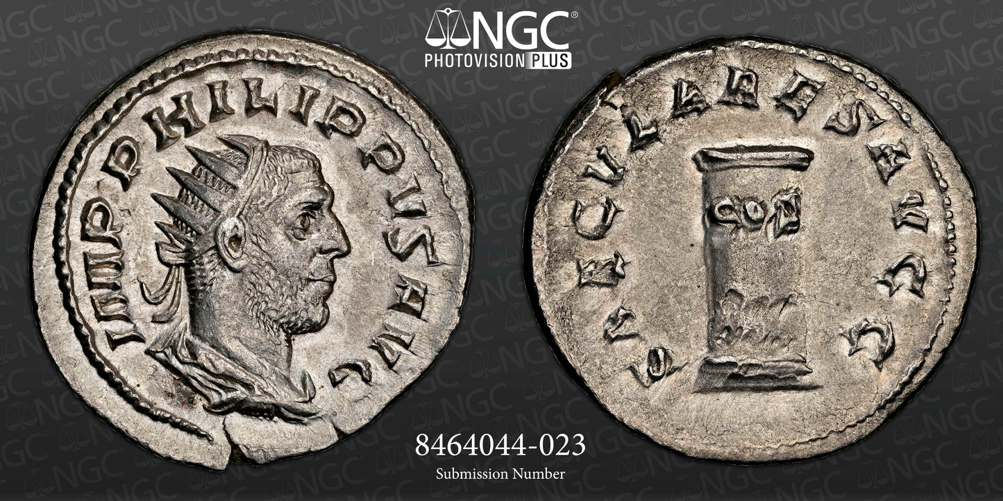 Roman Empire - Philip I - Silver Double-Denarius - NGC Ch XF - RIC:24c