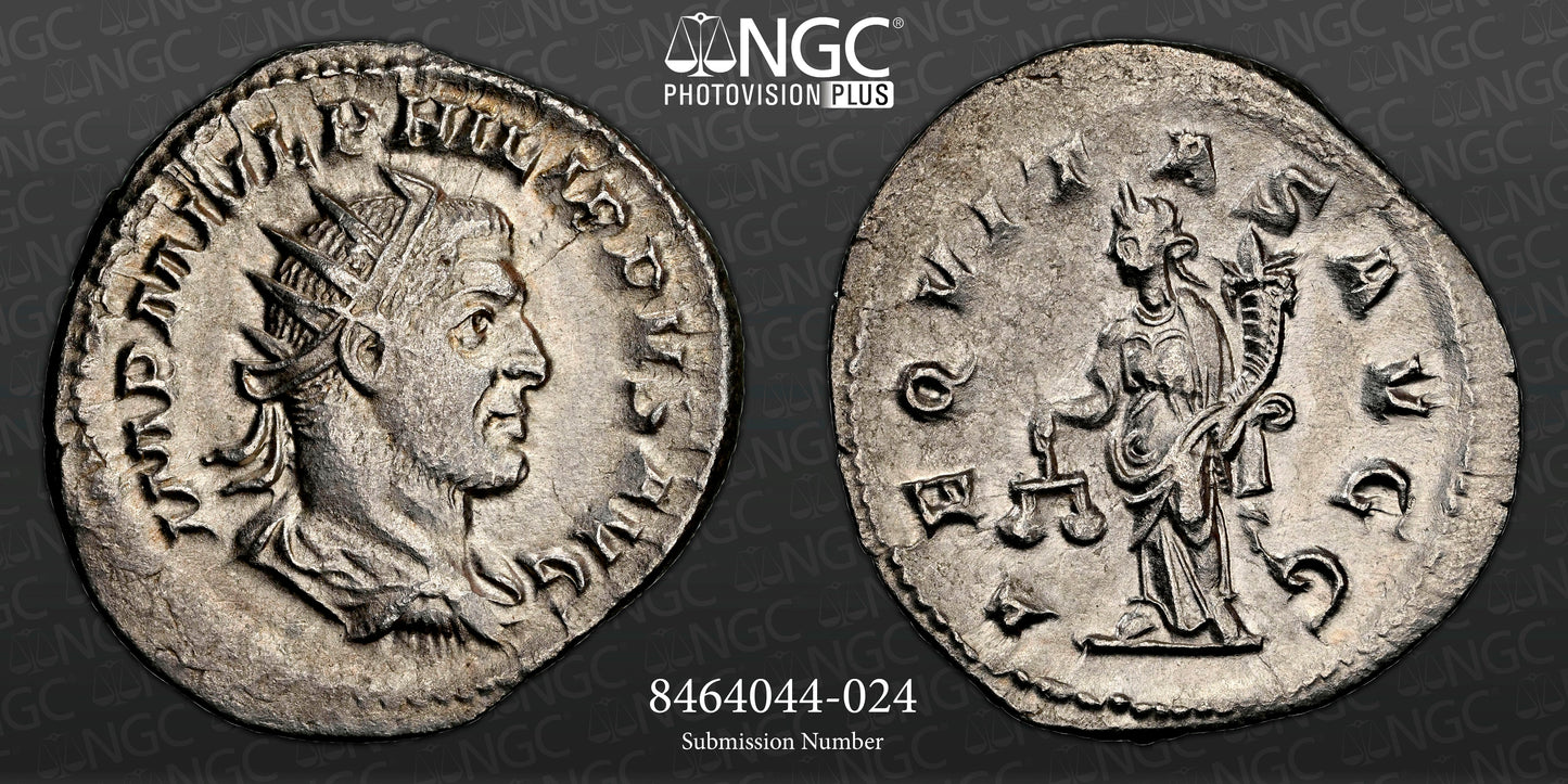 Roman Empire - Philip I - Silver Double-Denarius - NGC Ch XF - RIC:27b