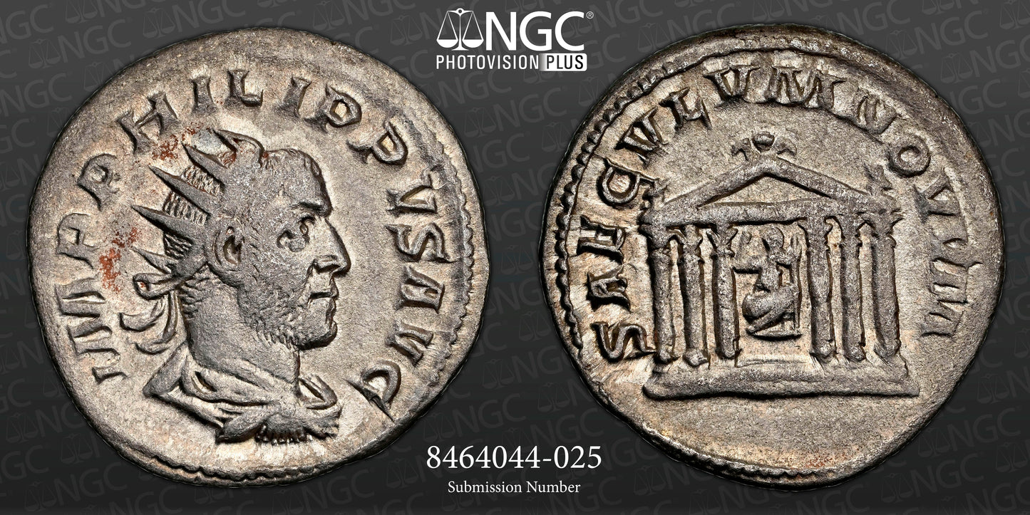Roman Empire - Philip I - Silver Double-Denarius - NGC Ch VF - RIC:25b