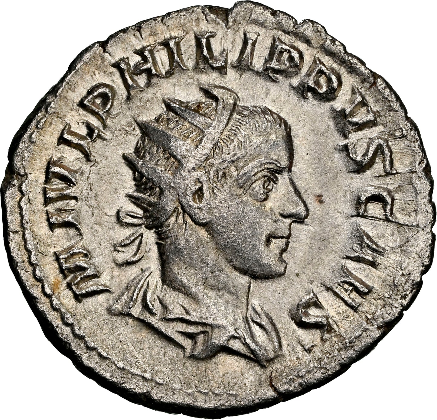 Roman Empire - Philip II - Silver Double-Denarius - NGC Ch VF - RIC:216c