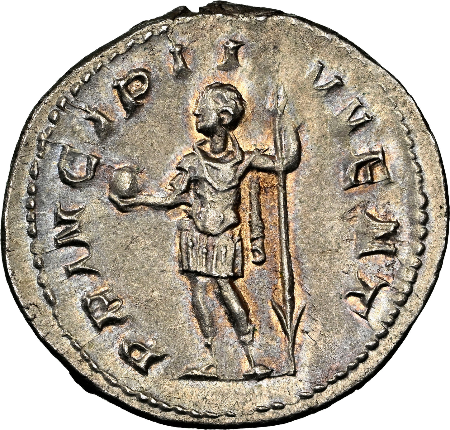 Roman Empire - Philip II - Silver Double-Denarius - NGC Ch AU - RIC:218d
