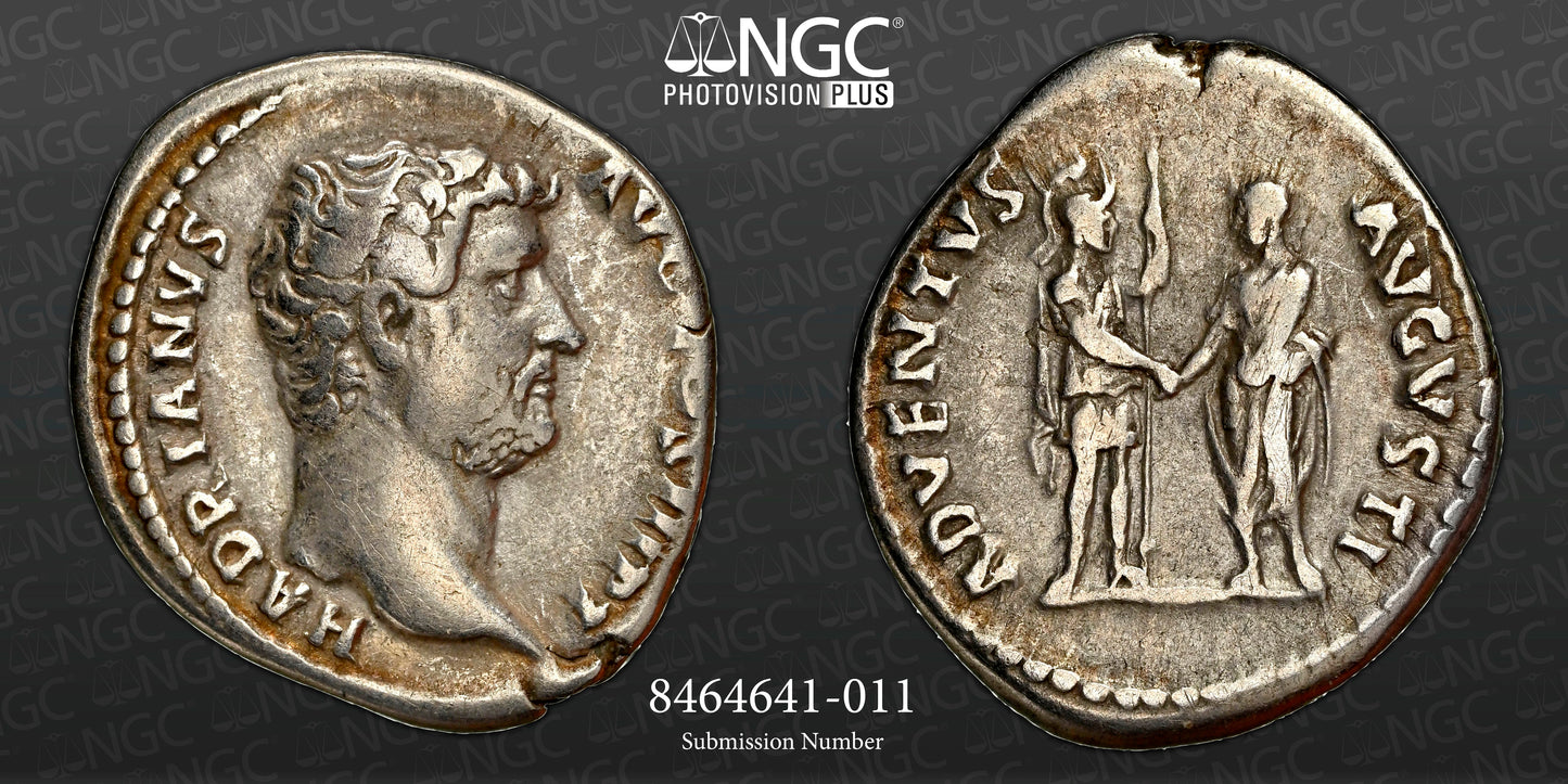 Roman Empire - Hadrian - Silver Denarius - NGC Ch F - RIC:1984