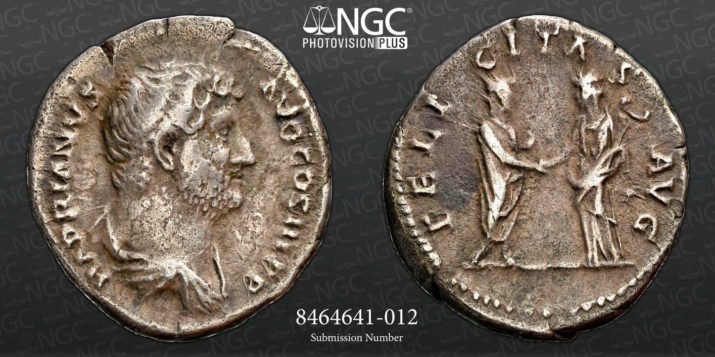 Roman Empire - Hadrian - Silver Denarius - NGC Ch F - RIC:1998