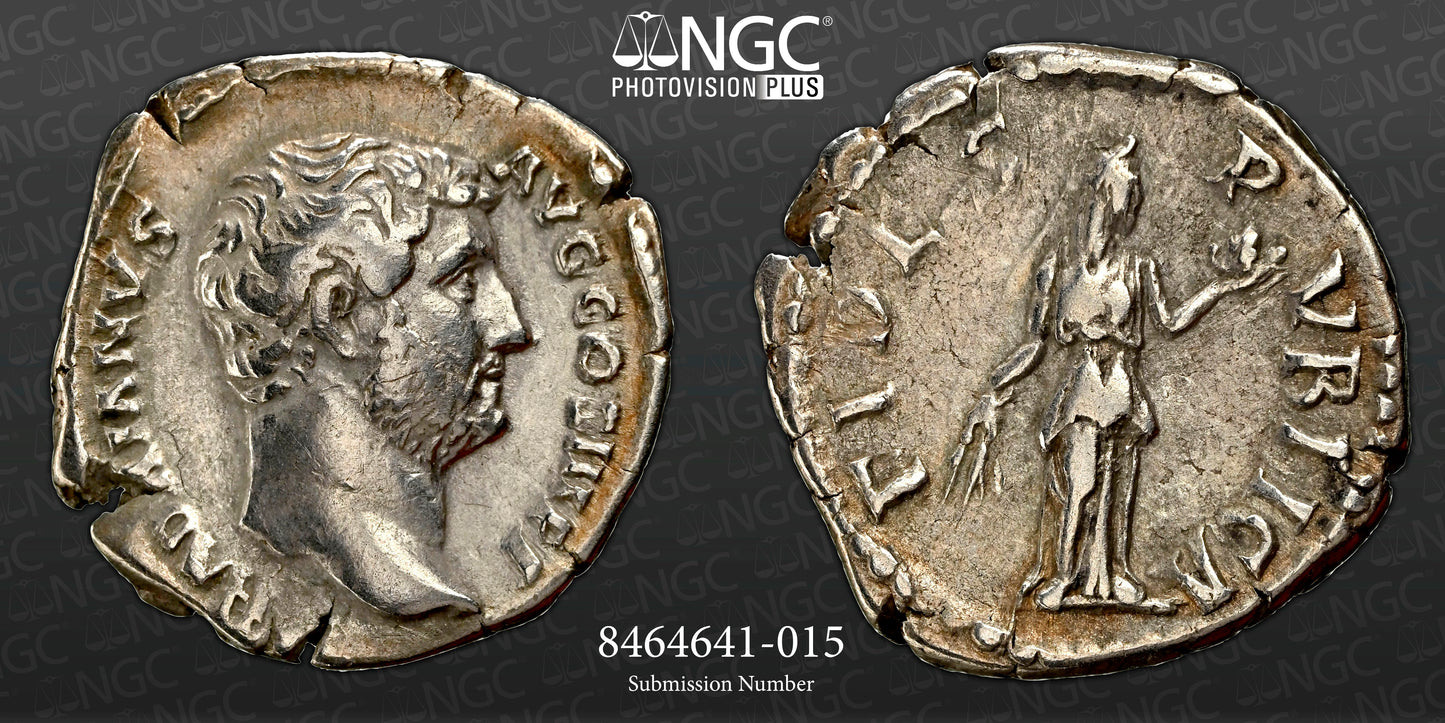 Roman Empire - Hadrian - Silver Denarius - NGC VF - RIC:2335 - Fine Style