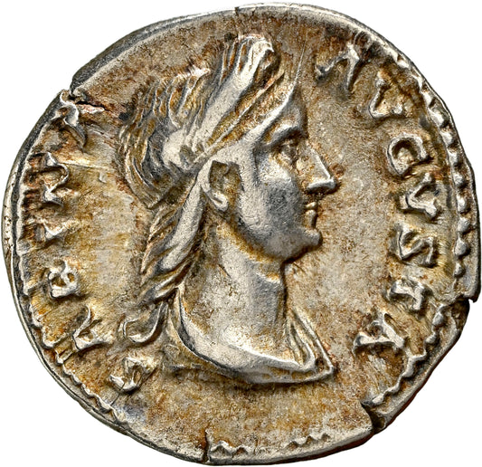 Roman Empire - Sabina - Silver Denarius - NGC Ch VF - RIC:2550