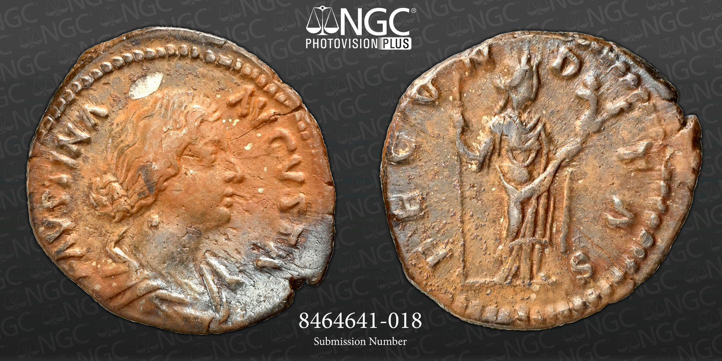 Roman Empire - Faustina II - Silver Denarius - NGC VF