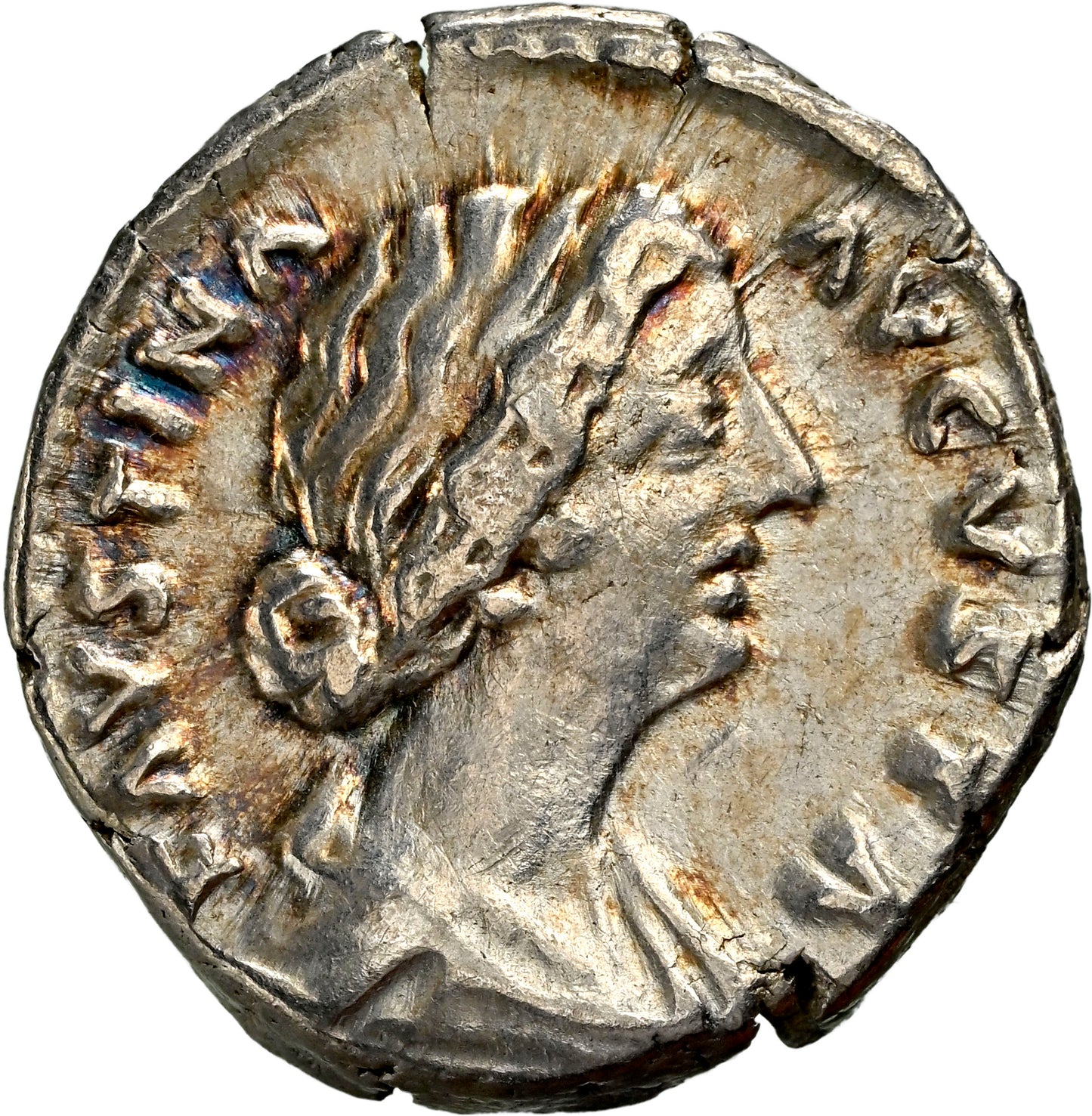 Roman Empire - Faustina II - Silver Denarius - NGC VF