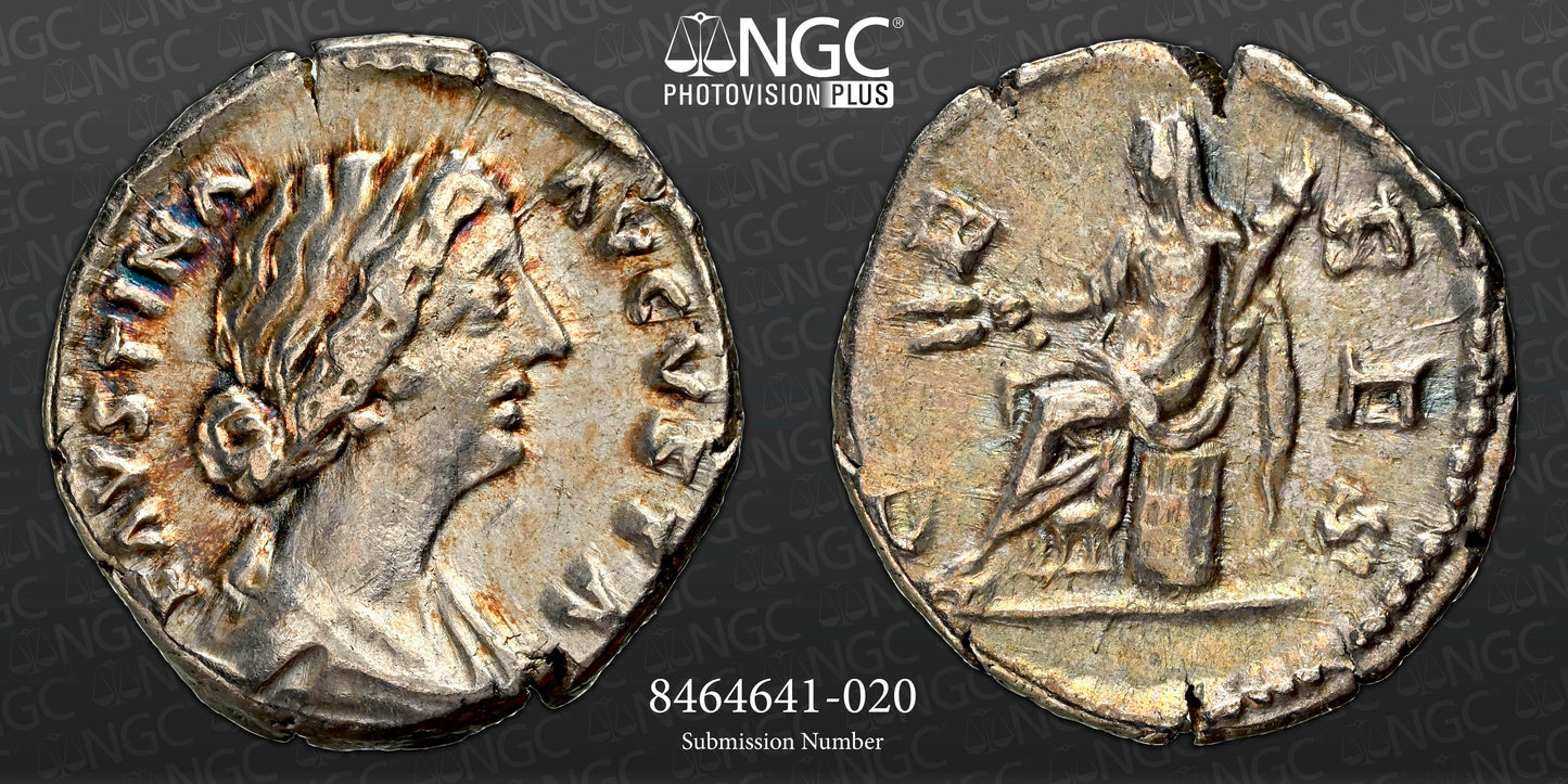 Roman Empire - Faustina II - Silver Denarius - NGC VF