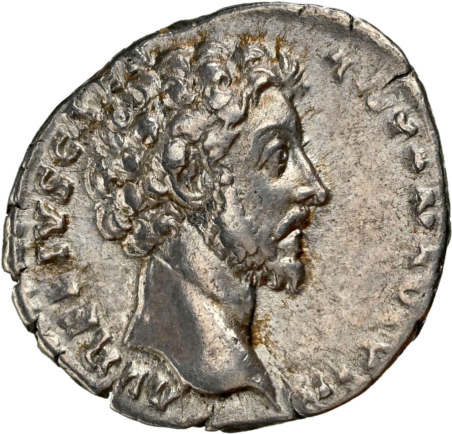 Roman Empire - Marcus Aurelius - Silver Denarius - NGC Ch VF - RIC:475a