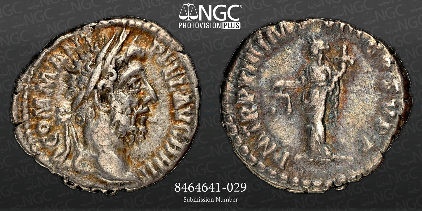 Roman Empire - Commodus - Silver Denarius - NGC VF - RIC:164