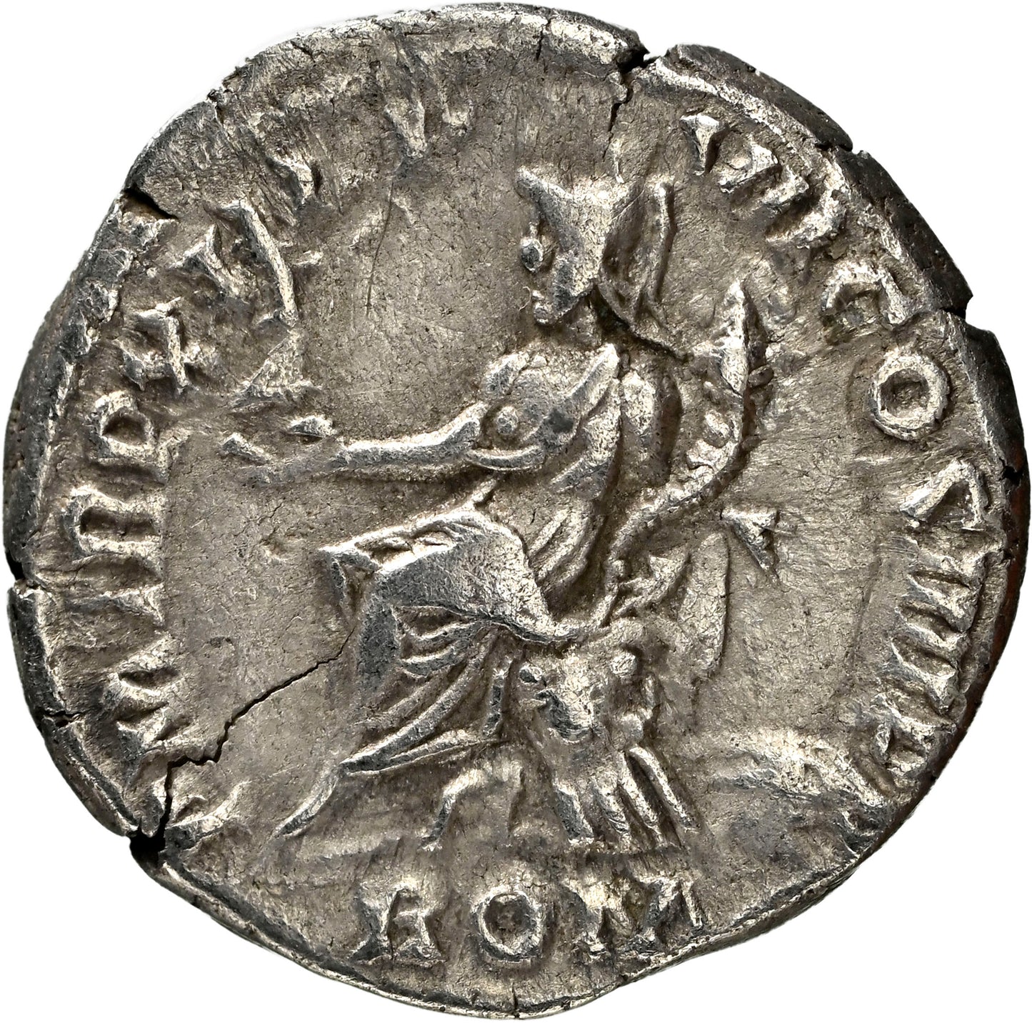 Roman Empire - Commodus - Silver Denarius - NGC Ch VF - RIC:112