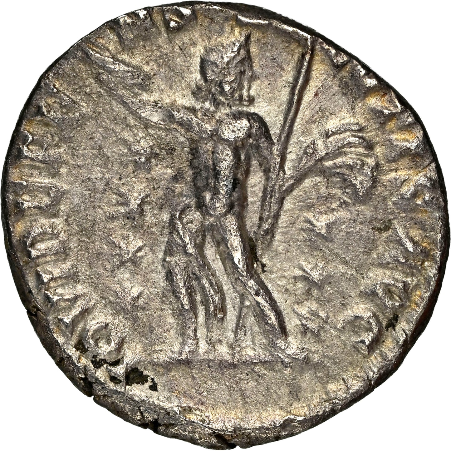 Roman Empire - Commodus - Silver Denarius - NGC Ch XF - RIC:256