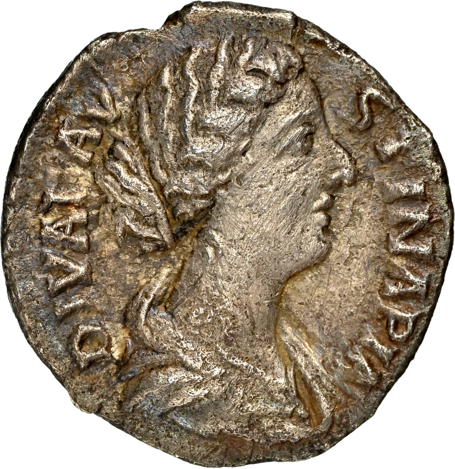 Roman Empire - Faustina II - Silver Denarius - NGC XF