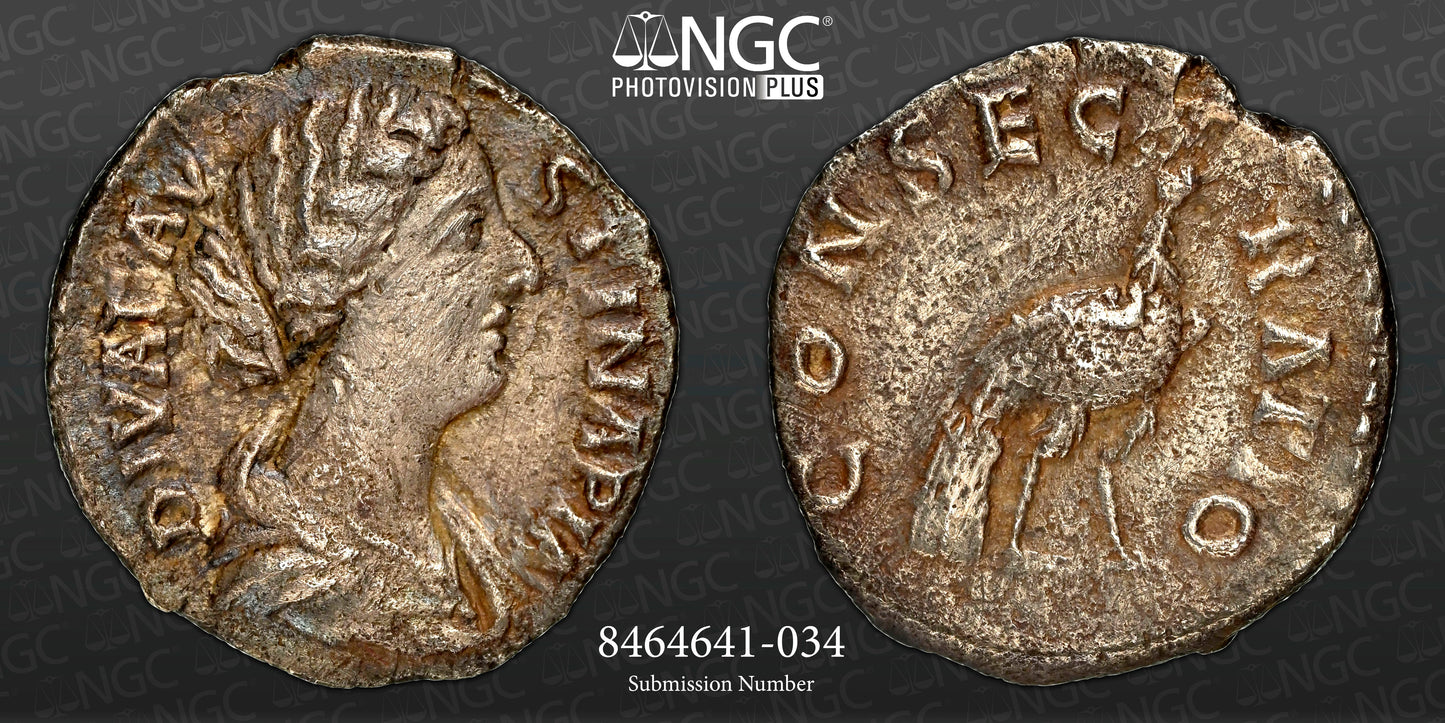 Roman Empire - Faustina II - Silver Denarius - NGC XF
