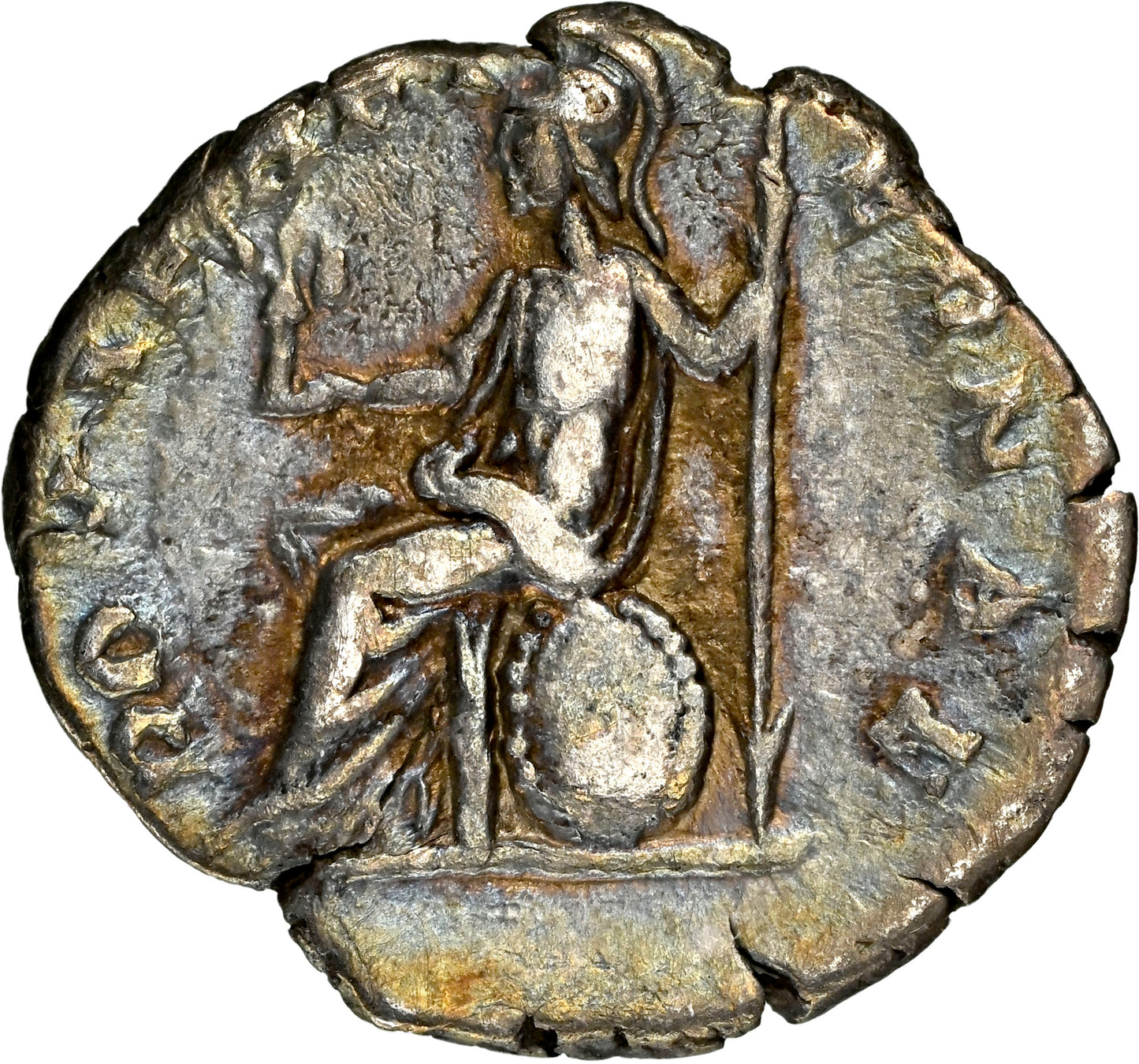 Roman Empire - Clodius Albinus - Silver Denarius - NGC Ch F - RIC:11a
