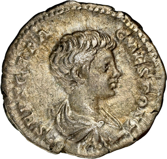 Roman Empire - Geta - Silver Denarius - NGC Ch VF - RIC:23