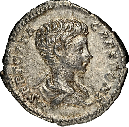 Roman Empire - Geta - Silver Denarius - NGC XF - RIC:20a