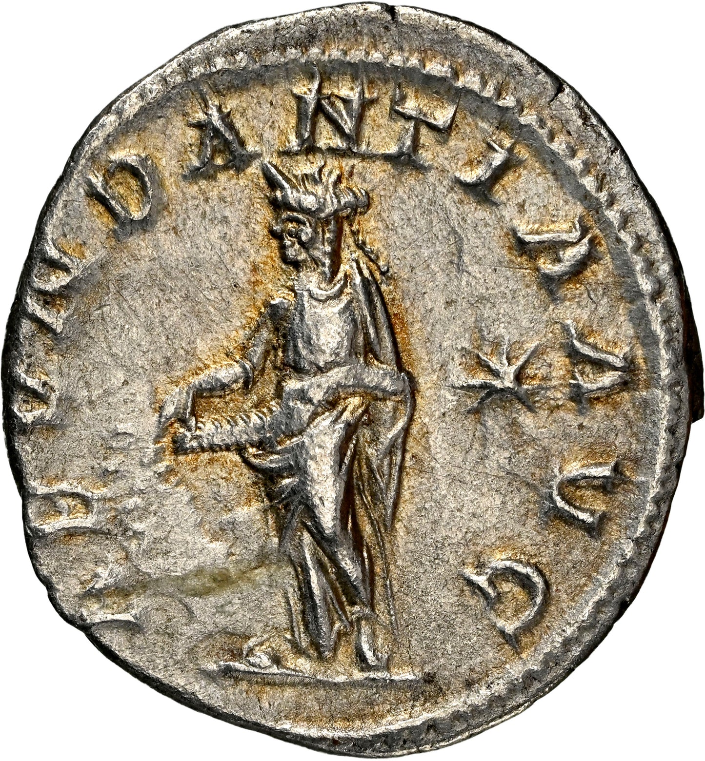Roman Empire - Elagabalus - Silver Denarius - NGC AU - RIC:56b