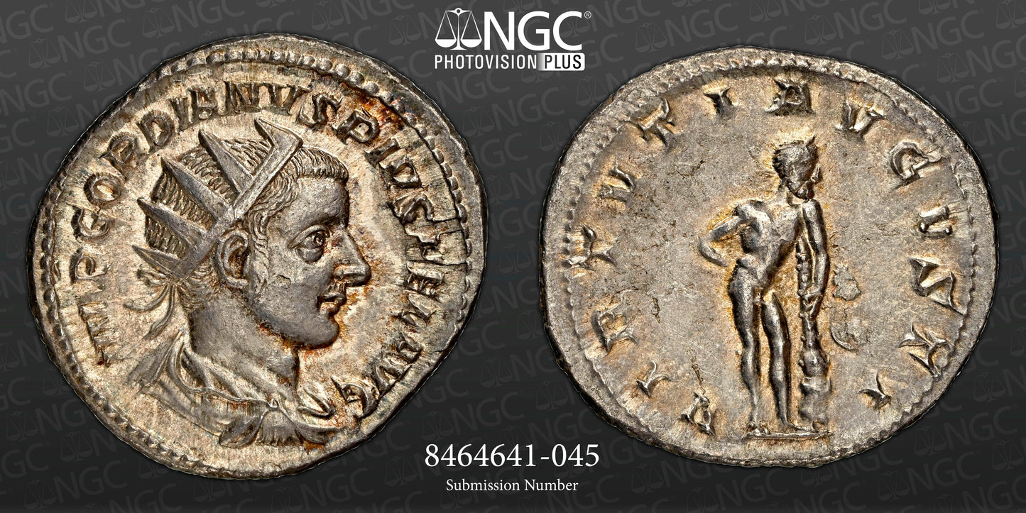 Roman Empire - Gordian III - Silver Double-Denarius - NGC AU - RIC:95