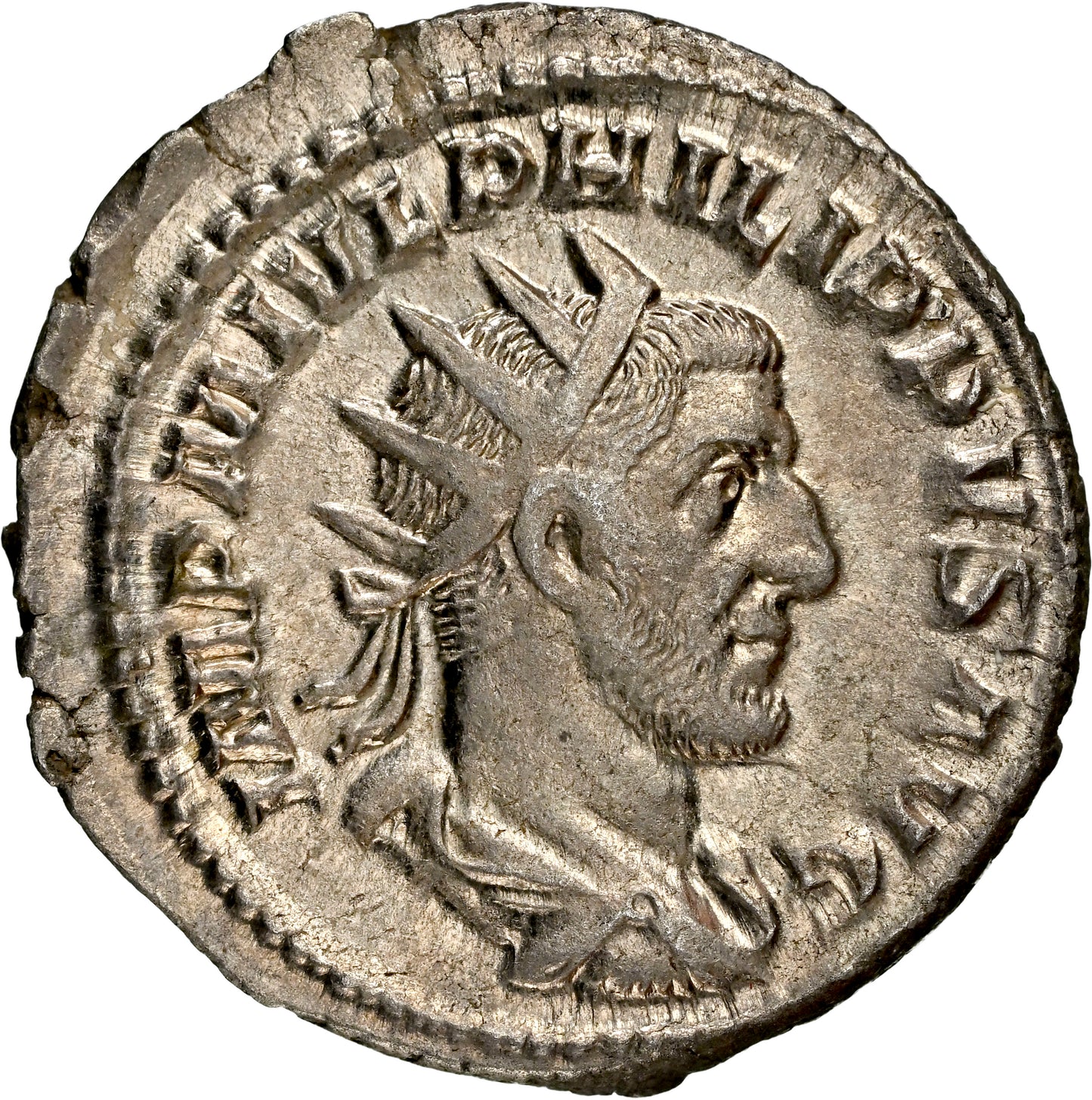 Roman Empire - Philip I - Silver Double-Denarius - NGC Ch XF - RIC:48b