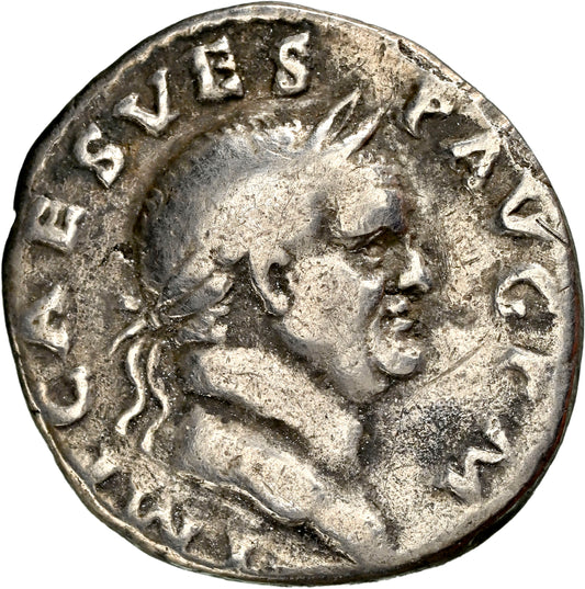 Roman Empire - Vespasian - Silver Denarius - NGC F - RIC:41