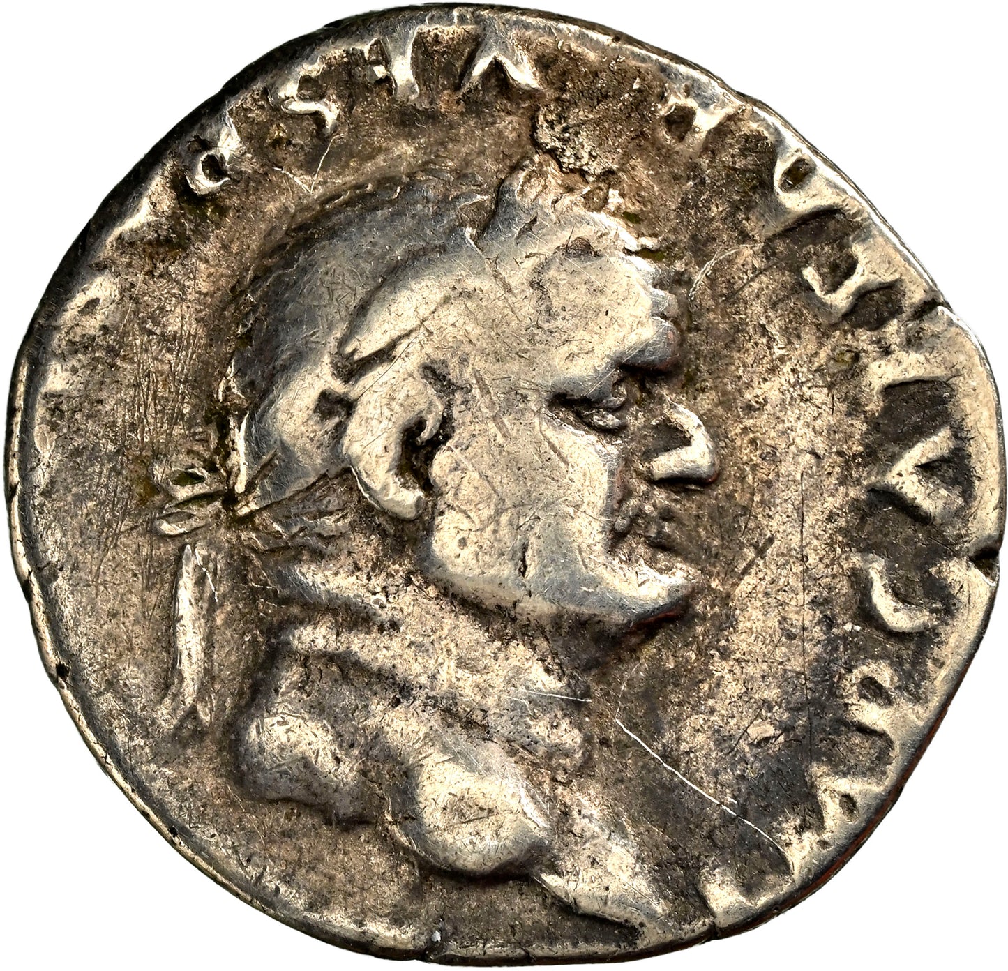 Roman Empire - Vespasian - Silver Denarius - NGC F - RIC:703
