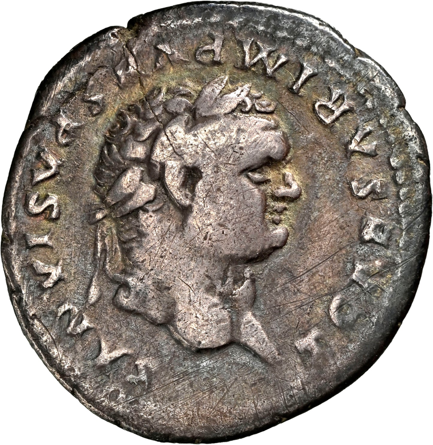 Roman Empire - Titus - Silver Denarius - NGC Ch F - RIC:1073