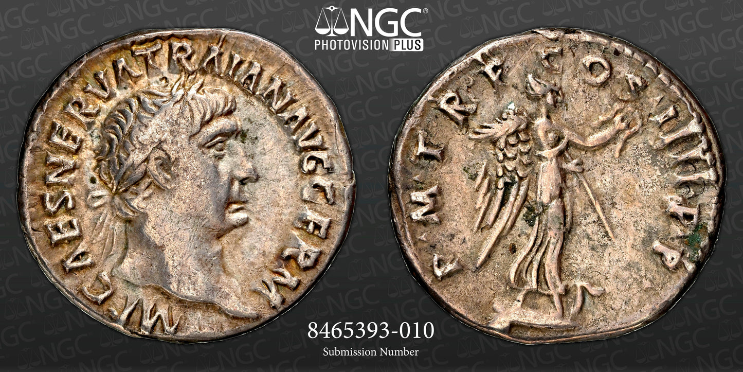 Roman Empire - Trajan - Silver Denarius - NGC VF - RIC:59