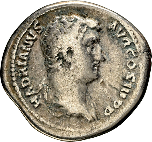Roman Empire - Hadrian - Silver Denarius - NGC F - RIC:1547