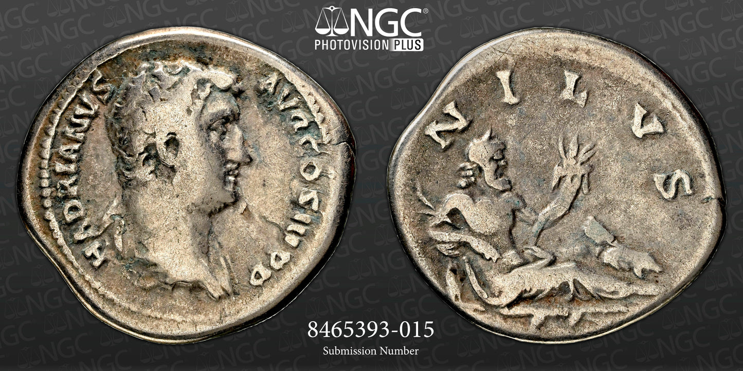Roman Empire - Hadrian - Silver Denarius - NGC F - RIC:1547