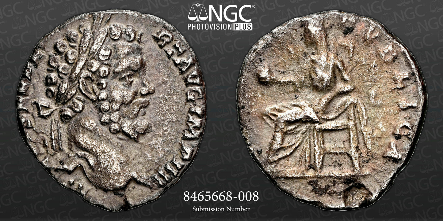 Roman Empire - Septimius Severus - Silver Denarius - NGC XF