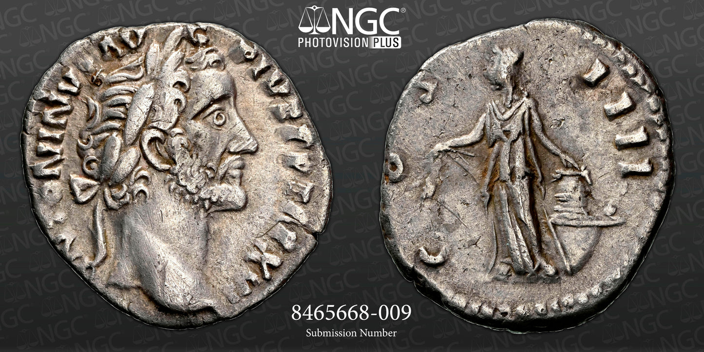 Roman Empire - Antoninus Pius - Silver Denarius - NGC Ch VF