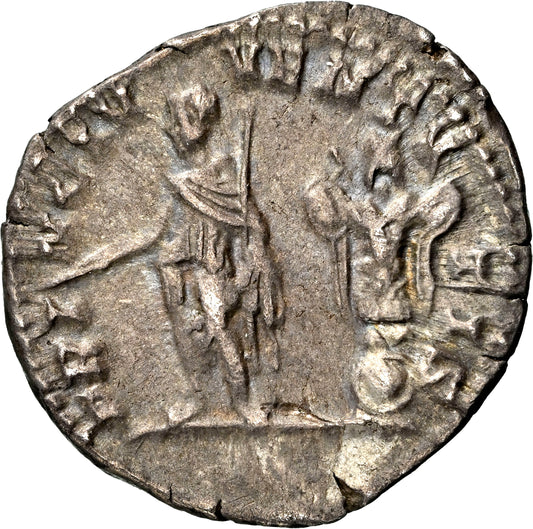 Roman Empire - Geta - Silver Denarius - NGC Ch XF - RIC:18