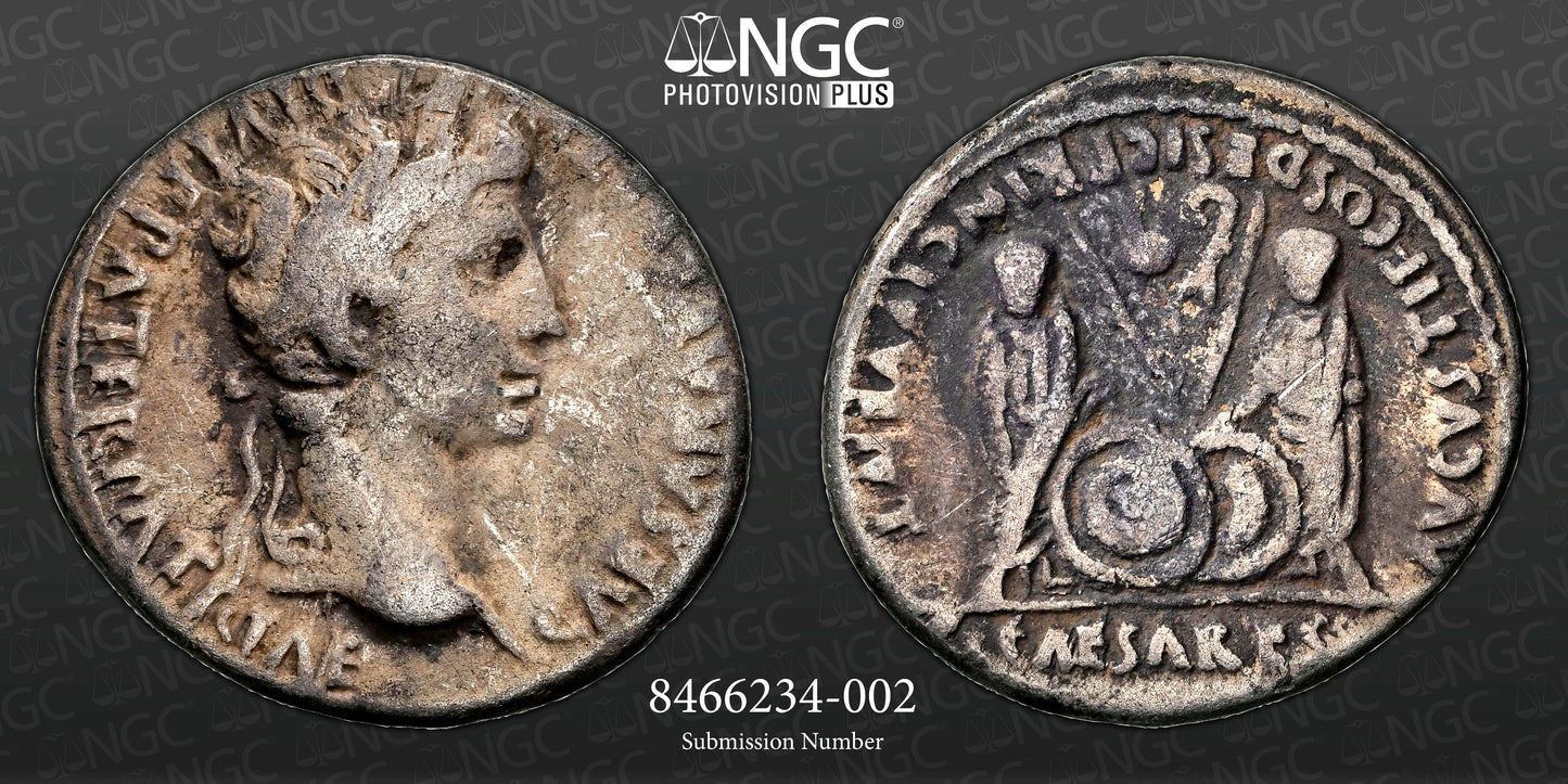 Roman Empire - Augustus - Silver Denarius - NGC F - RIC:207